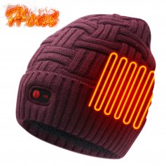 Global Vasion Battery Heated Hat Rechargeable Operated Winter Warming Women Men Heating Warmers Beanie