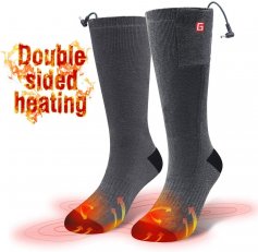 GLOBAL VASION Rechargeable Battery Heating Socks. 3.7V Winter Warm Cycling Hiking Skiing Outdoor Sports Electric Heated Socks