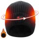 7.4V Heated Hat Winter Unisex Soft Rechargeable Battery Durable Heating Beanie Cap Black Warm Knit Beanie