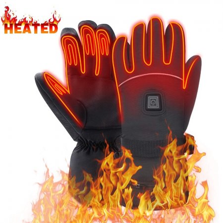 Global Vasion 7.4V Winter Warm Waterproof Electric Heated Gloves. 2200mAh Rechargeable Battery Powered Heated Gloves