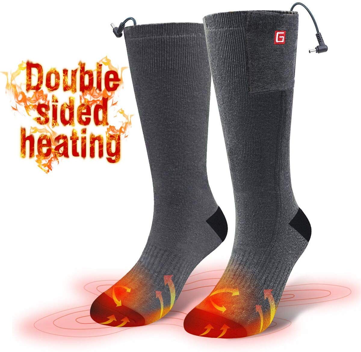 1 Pair Electric Heated Socks 3.7V Battery Foot Winter Warm Skiing Hunting 
