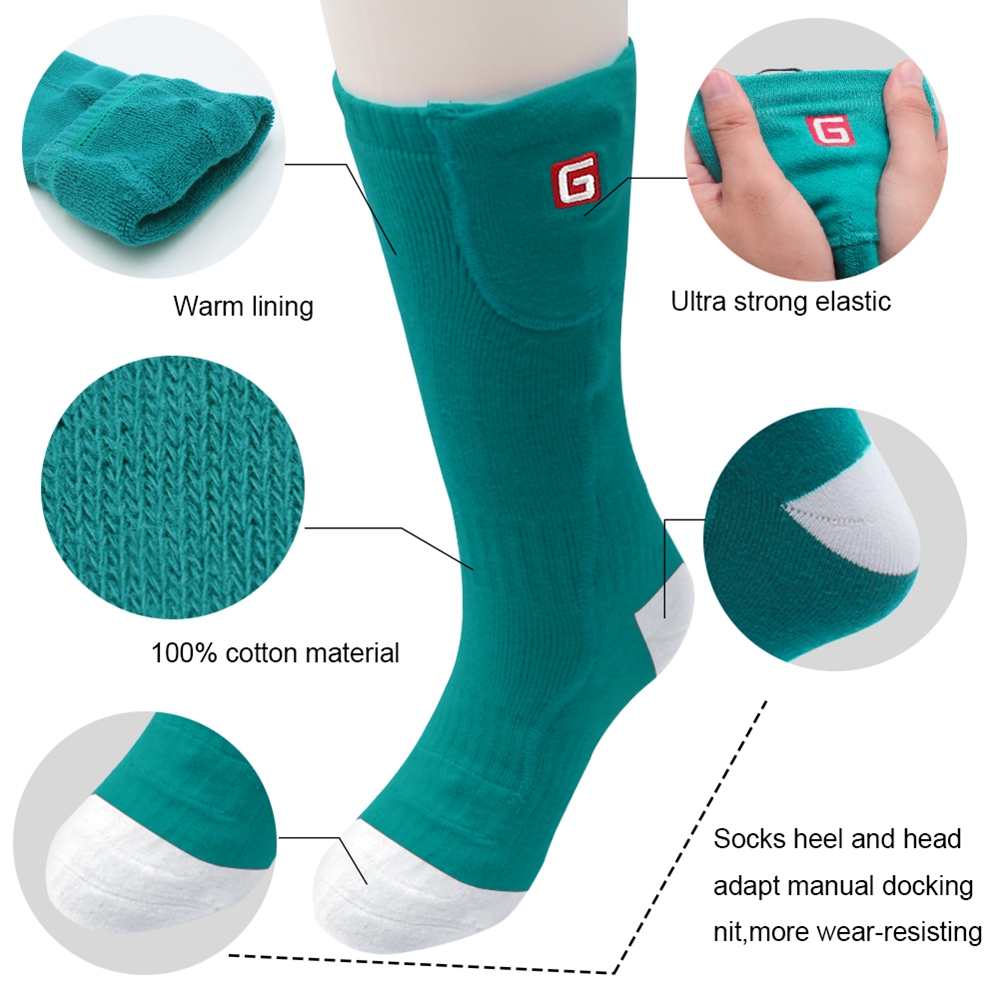 GLOBAL VASION Electric Heated Socks Rechargeable Battery Chronically Cold Feet 