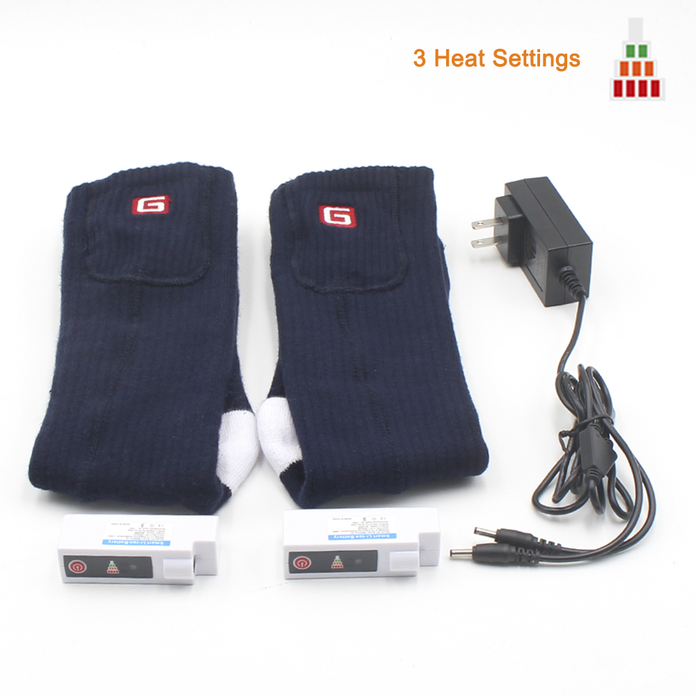 Electric Heated Socks Men, 3.7V Cold Winter Warm Skiing Socks,Rechargeable Battery Heating Socks Women